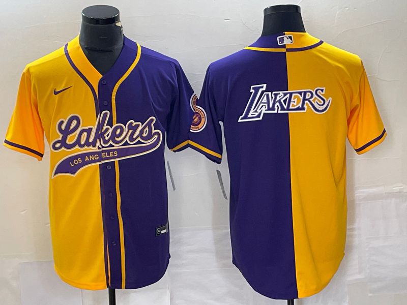 Men Los Angeles Lakers Blank yellow purple 2023 Nike Co Branding Game NBA Jersey style 3->houston texans->NFL Jersey